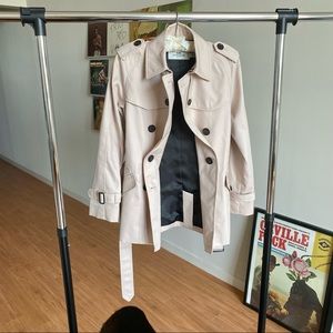 Coach XXS Short Trench Coat Dust Pink